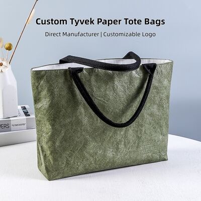 Custom Logo DuPont Paper Tote Bags Cultural & Creative Gifts Washable & Tear-Resistant Tyvek Paper Tote Bags Vintage Styles