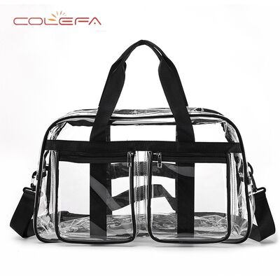 PVC Transparent Travel Tote Bag Women's Large Capacity Shopping Fashionable Personalized Backpack Fully Waterproof Student School Bag
