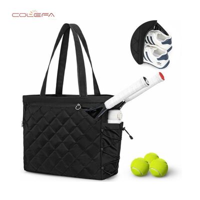 New Polyester Multi-Functional Tennis Tote Bag with Shoe Compartment Extra-Large Quilted Pickleball Bag Universal Sports Bag