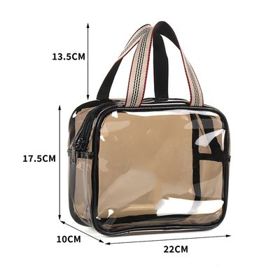 PVC Double-Layer Large-Capacity Wet/Dry Separation Cosmetic Bag Thickened Waterproof Toiletry Swimming Travel Daily Storage Bag