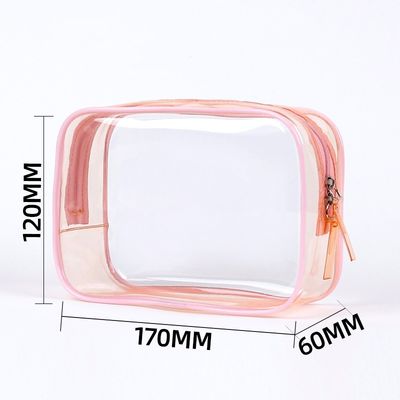 New Large-Capacity Makeup Bag Waterproof PVC Storage Pouch Transparent & Colorful Zipper Toiletry Bags Portable with LOGO