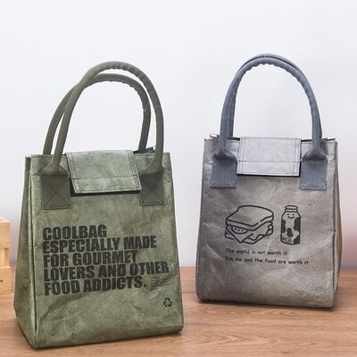 Japanese-Style Handheld DuPont Paper Lunch Bag Waterproof Oil-Resistant Insulated Tyvek Lunch Bag Portable for Office Workers