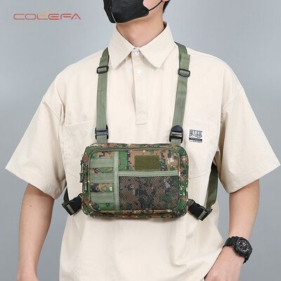 Custom Oxford Outdoor Sports Chest Bag Men's Vest Bag Multi-Functional Large Capacity Camo Trendy Casual Vest Chest Bags