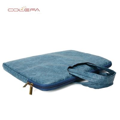 New Creative Lake Blue Colored DuPont Paper Laptop Bag Washable Tyvek Paper Laptop Case Customizable Logo Available Wholesale