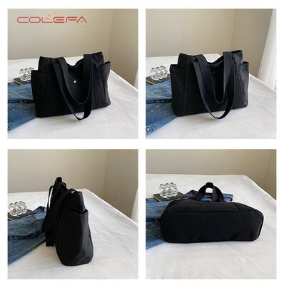 Large Capacity Tote Canvas Bag Work & Outings Stylish Commuting Versatile Literary Student Style Book-Carrying Shoulder Bags