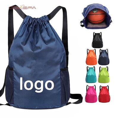 Oxford Made Soccer/Basketball Large Capacity Outdoor Drawstring Backpack for Sports Training & Fitness Factory Direct with LOGO