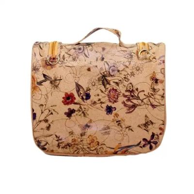Travel Soft Vegan Leather Makeup Cosmetic Bag Flower Pattern Customized Wholesale