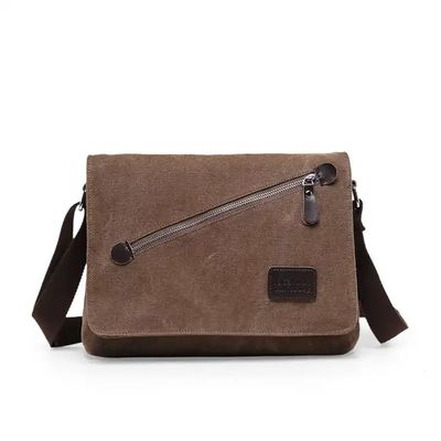 Custom Business Men's Crossbody Shoulder Washable Canvas Messenger Bag For Men