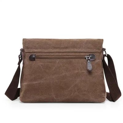 Custom Business Men's Crossbody Shoulder Washable Canvas Messenger Bag For Men
