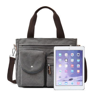 Washable Mens Canvas Briefcase Laptop Bag For 11.6 / 14 Inch Notebook Computer