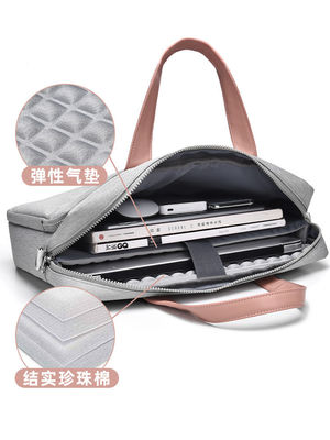 Quilted Polyester Messenger Laptop Bag 14 15.6 16 Inch For Macbook