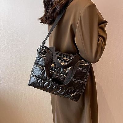 Custom Puff Print Cross Body Tote Bag Tear Resistant With Cotton Padded