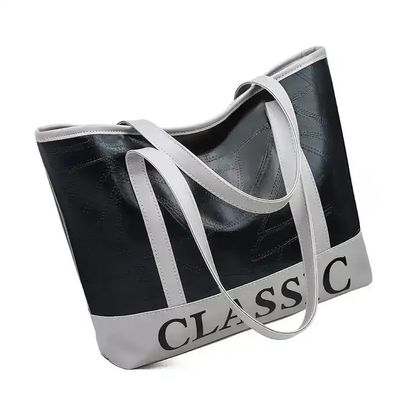 Women Oem Fashion PU Leather Handbags Oversize Green Black Wholesale with Personalized LOGO