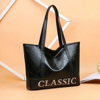 Women Oem Fashion PU Leather Handbags Oversize Green Black Wholesale with Personalized LOGO