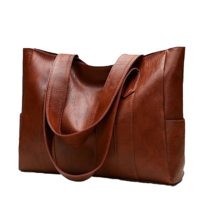 Large Tote Bag for Women 2026 New Korean Style Big Capacity Versatile Tote Handbag Soft PU Leather Shoulder Bag with LOGO