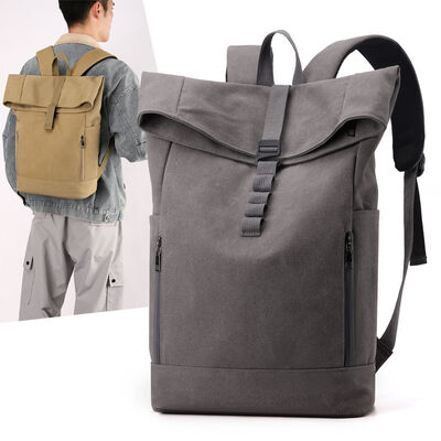 Canvas Men Backpack Large Capacity Commuting Backpack for Daily Use Laptop & Book Bag Splash-Resistant Travel Backpack with LOGO