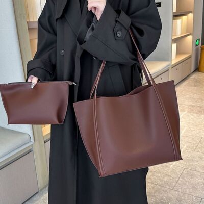 Custom Trending Overseas-Style Tote Bags for Women New Shoulder PU Leather Bags Fashionable Oversized Sophisticated Tote Bags
