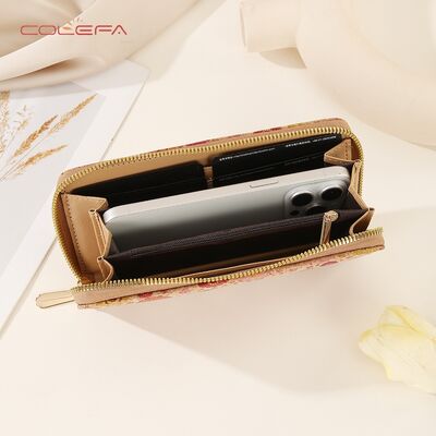Retro Women's Long-Style Zippered Wallet Phone Case with Printing Bestseller Eco-Friendly Cork Bark Wallet Travel Souvenir