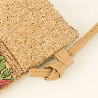 Trendy Bohemian Cork Phone Pouch Women's Crossbody Bag with Adjustable Strap - Travel Souvenir Customization Available