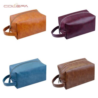 2026 New PU Leather Vintage Toiletry Bag Large Capacity Waterproof Stylish Portable Makeup Storage Cosmetic Pouch for Toiletries