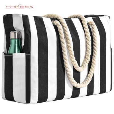Colefa Customized Travel Beach Bag Women's Canvas Tote Bag Premium Shoulder Large Capacity Handbag Storage Bags with Logo