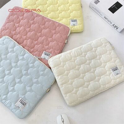 Customized Korean Cute Cloud Embroidery Pad Tablet Case 11/13/15-inch Laptop Storage Bags Polyester Made Lightweight with LOGO