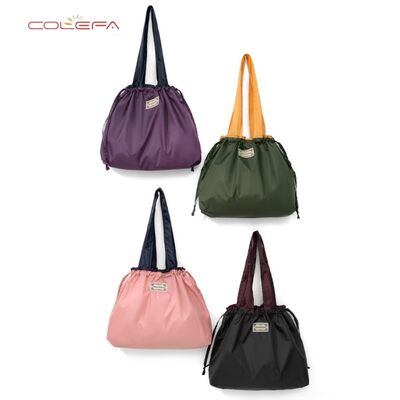 Foldable Supermarket Shopping Bags Oxford Made Eco-Friendly Portable Large Capacity with Drawstring Tote Waterproof Grocery Bag