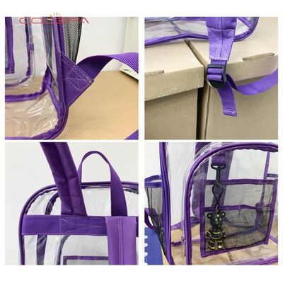 Colefa Manufacturer Direct Transparent PVC Made Backpacks LightWeight Transparent Color Waterproof Large-Capacity Student Backpacks with Customizable Logos