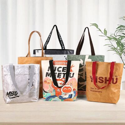 Carrying Washable Paper Backpack Simple Design Brown Kraft Paper Backpack