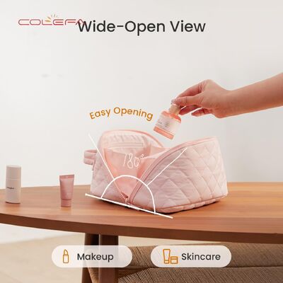 Customized Polyester Women's Large Capacity Cosmetic Bags New Style Makeup Organizer Travel-Friendly Portable Toiletry Pouch