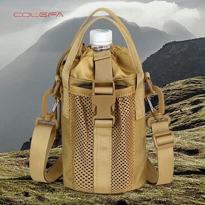 Nylon Multi-Function Portable Water Bottle Bag Outdoor Sports Large Capacity Crossbody Bottle Bag Wholesale with Custom LOGO