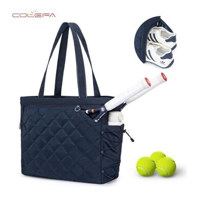 New Polyester Multi-Functional Tennis Tote Bag with Shoe Compartment Extra-Large Quilted Pickleball Bag Universal Sports Bag