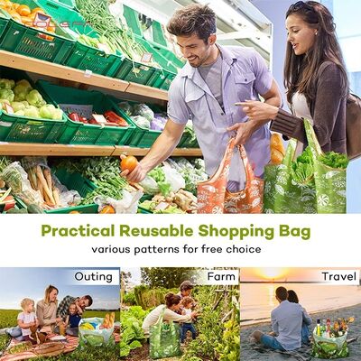 Convenient Folding Shopping Bag Handheld Grocery Bag for Supermarket Shopping Foldable Oxford Bag with Custom Advertising Logo