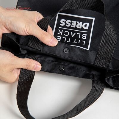 Oxford Fabric Black Shopping Bag Modern Travel Eco-Friendly Tote Supermarket Bag Large Capacity Foldable Thickened Storage Bag