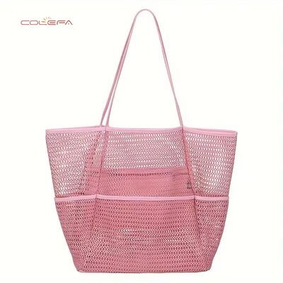 Hot-selling Unisex Swim & Beach Bag Portable Shoulder Storage Crossbody Bag Versatile Polyester Mesh Crochet Bag Carryall Items
