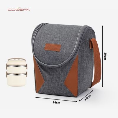 Lunch Bag with Curved Wide Opening Insulated Carrier for Commuting Oxford Thickened Insulated Bag Students' Lunch Box Wholesale