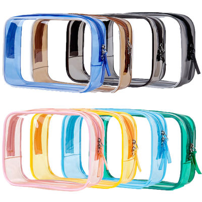 New Large-Capacity Makeup Bag Waterproof PVC Storage Pouch Transparent & Colorful Zipper Toiletry Bags Portable with LOGO