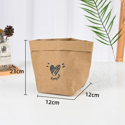 Manufacturer Wholesale Nordic-Style Washable Kraft Paper Bags Water-Resistant Tear-Proof Refrigerator Storage Bags Reusable