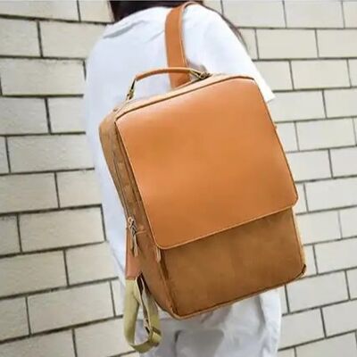 Fabrica la mochila lavable de Softback de la bolsa de papel de Brown Kraft del varón de encargo con Front Flap