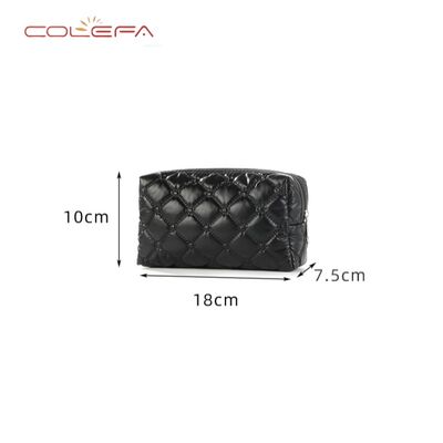 Colefa 2026 New Customizable New Polyester Waterproof Fall/Winter Embroidered Diamond-Quilted Cosmetic Bag Fashion Creative Candy-Colored Bags