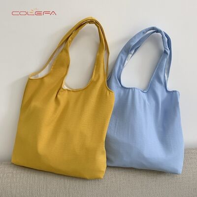 Blank Canvas Tote Bag with Custom Logo Printing Colored Canvas Tote Bag Single-Shoulder Shopping Bag Eco-Friendly Wholesale