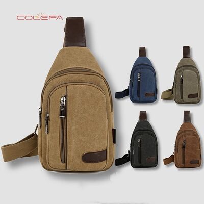 Bolso de pecho nuevo para hombres Bolso de pecho de hombro de tela de deporte casual bolso de pecho de cuerpo cruzado duradero para trabajos de construcción bolsos personalizados al por mayor