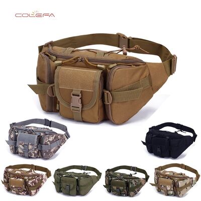 Riñonera con patrón de camuflaje Oxford para hombre, riñonera impermeable de gran capacidad para exteriores, bolsa multifuncional para viajes en bicicleta y correr