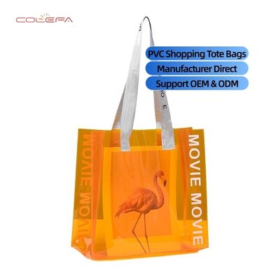 Bolsa de PVC al por mayor estilo gelatina, naranja, monedero, supermercado, compras, regalo de moda para influencers, bolsa de embalaje con LOGO personalizado