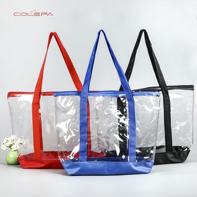 Bolsas de compras de PVC personalizadas, bolsas de hombro de PVC transparentes de moda, regalo, bolsa grabada con láser, bolsas de PVC para exteriores al por mayor