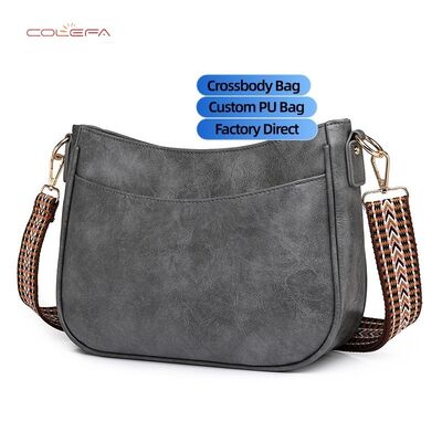 Bolso de hombro de trabajo de mujer de cuero de PU Bolso de cuerpo cruzado de mujer de gran capacidad Bolsos de eslingas antiguos con logotipo personalizado