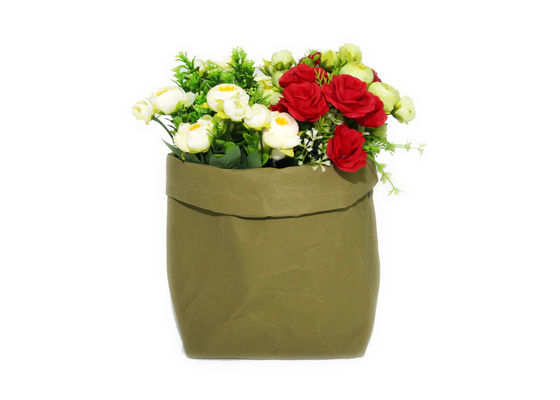 El papel de Kraft lavable reutilizable al por mayor planta el bolso del almacenamiento de los juguetes del organizador de los compartimientos