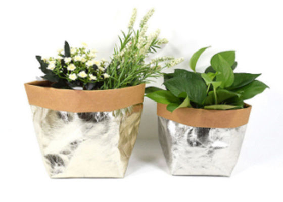 2026 Bolsa de almacenamiento de papel kraft lavable metálico al por mayor para fruta, verdura, comida, pan, flor